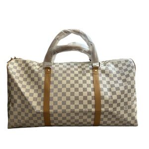 New checkered duffel bag